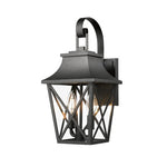 Black Outdoor Wall Light 2 Lights, Large Outdoor Modern Wall Light Fixtures, Industrial Porch Light Wall Mounted With Glass, Waterproof Farmhouse Exterior Light Lighting