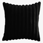 Faux Plush Decorative Throw Pillow Double-Sided, Striped Soft Cushions For Sofa,Big Plush Corduroy Pillow,Decorative Throw Pillow,Ribbed Design, Black