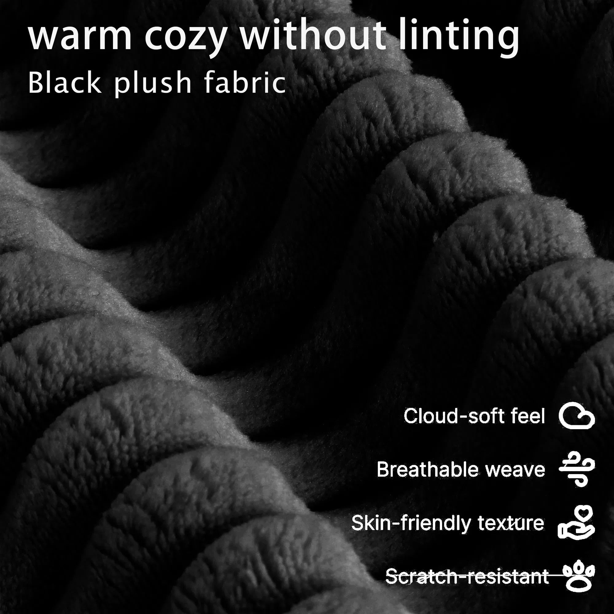 Faux Plush Decorative Throw Pillow Double-Sided, Striped Soft Cushions For Sofa,Big Plush Corduroy Pillow,Decorative Throw Pillow,Ribbed Design, Black