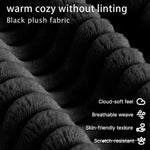 Faux Plush Decorative Throw Pillow Double-Sided, Striped Soft Cushions For Sofa,Big Plush Corduroy Pillow,Decorative Throw Pillow,Ribbed Design, Black