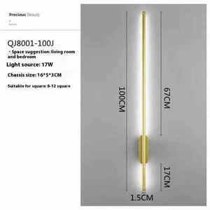 Modern Minimalist Strip Wall Lamp Bedroom Background Decoration